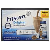 Ensure Chocolate nutritional shakes 24 pack 8oz