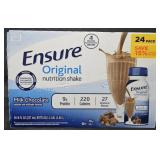 Ensure Chocolate nutritional shakes 24 pack 8oz