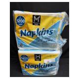 2- 1200ct. Bags of Napkins