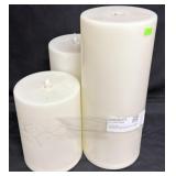 3pc. Set of Large LED Candles, USED, UNTESTED,