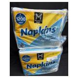 2- 1200ct. Bags of Napkins