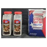 2- Mccormick brown gravy mix 21oz each. Peppered