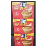 3- Jif ToGo creamy peanut butter 36 individual