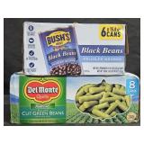 Bush's black beans 6 cans. Del Monte cut green