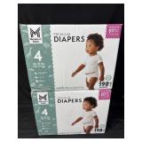 2- 198ct. Boxes of Premium Size 4 Diapers