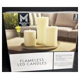 3pk. LED Large Flameless Candles