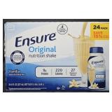 Ensure Vanilla nutritional shakes 24 count 8oz