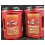 2- Folgers Columbian coffee 40oz each