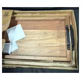 2pk. Acacia Wood Rectangular Trays