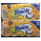 2- Super Premium Paper Towels 15 rolls
