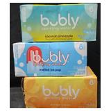 3- Bubly Sparkling Water 8 packs 12oz cans.