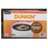 Dunkin original coffee keurig cups 72 count