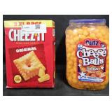 Cheez-It crackers 48oz. Utz cheese balls 28oz
