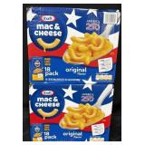 2- 18ct. Boxes of Kraft Mac & Cheese Boxes (Feb
