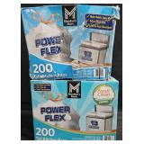 2- Power Flex 13 gallon trash bags 20o count each