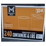 240ct. Box of 32oz. Translucent Plastic