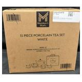 15-Piece Porcelain Tea Set, White