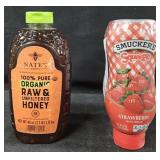 Nate's Honey 40oz. 2- Smuckers strawberry squeeze