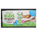 Orgain Kids Protein chocolate shakes 18 pack 8oz
