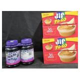 2- Jif ToGo creamy peanut butter 36 individual