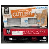 360pc. Box of Clear Plastic Assorted Cutlery