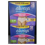 2- Always discreet Plus size S/M 42 count each