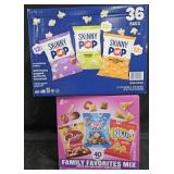 Skinny Pop 36 count variety box individual bags.
