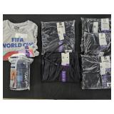 Men's size 2XL shorts, shirt and boxer briefs.