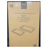 2pk Acacia wood rectangular trays large tray- 18