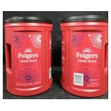 2- Folgers Classic Roast coffee 43.5oz each