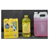 Pledge 3 pack 9.7oz cans. Pine Sol 60oz.