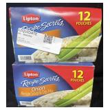2- 12ct. Boxes of Lipton Onion Soup & Dip Mix