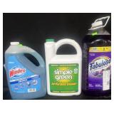 Windex 1 gallon, Simple Green 140 oz, Fabuloso