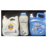 Tide Detergent 170 fl oz, Downy light 39.9 oz,