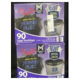 2x Power Flex Large trash bags 33 gallon 90 pack