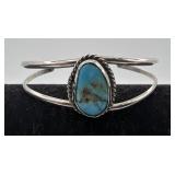 Vintage Navajo Turquoise & Sterling Cuff,