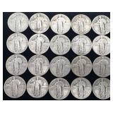 20 Standing Liberty Silver Quarters, 3.88 oz Troy