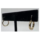 14K Gold hoop earrings, marked ï¿½14Kï¿½, .85 dwt