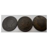 1842 & 1850 Braided Hair Large Cent, unclearly