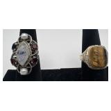2 Sterling rings, sizes: 5 1/2 & 7 1/2, .47 oz