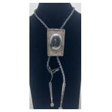 Vintage Navajo Sterling & Onyx Bolo Tie,