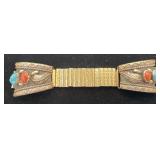 Vintage Navajo Sterling, Turquoise & Coral watch