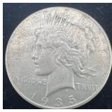 1935 Peace Silver Dollar, .85 oz Troy