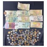 Collection of foreign notes and coins, Brazil,