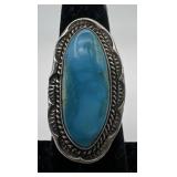 Vintage Navajo Sterling & Turquoise Ring, size: 5
