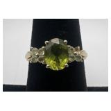 10K Gold Peridot Ring, size 6 1/2, 1.36 dwt