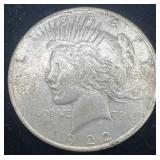 1922 ï¿½Dï¿½ peace Silver Dollar, .85 oz Troy