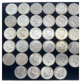 34 Kennedy Half Dollars