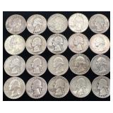 20 Washington Silver Quarters, 3.97 oz Troy