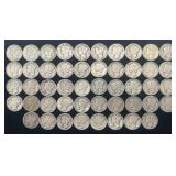 48 Mercury Silver Dimes, 3.71 oz Troy
